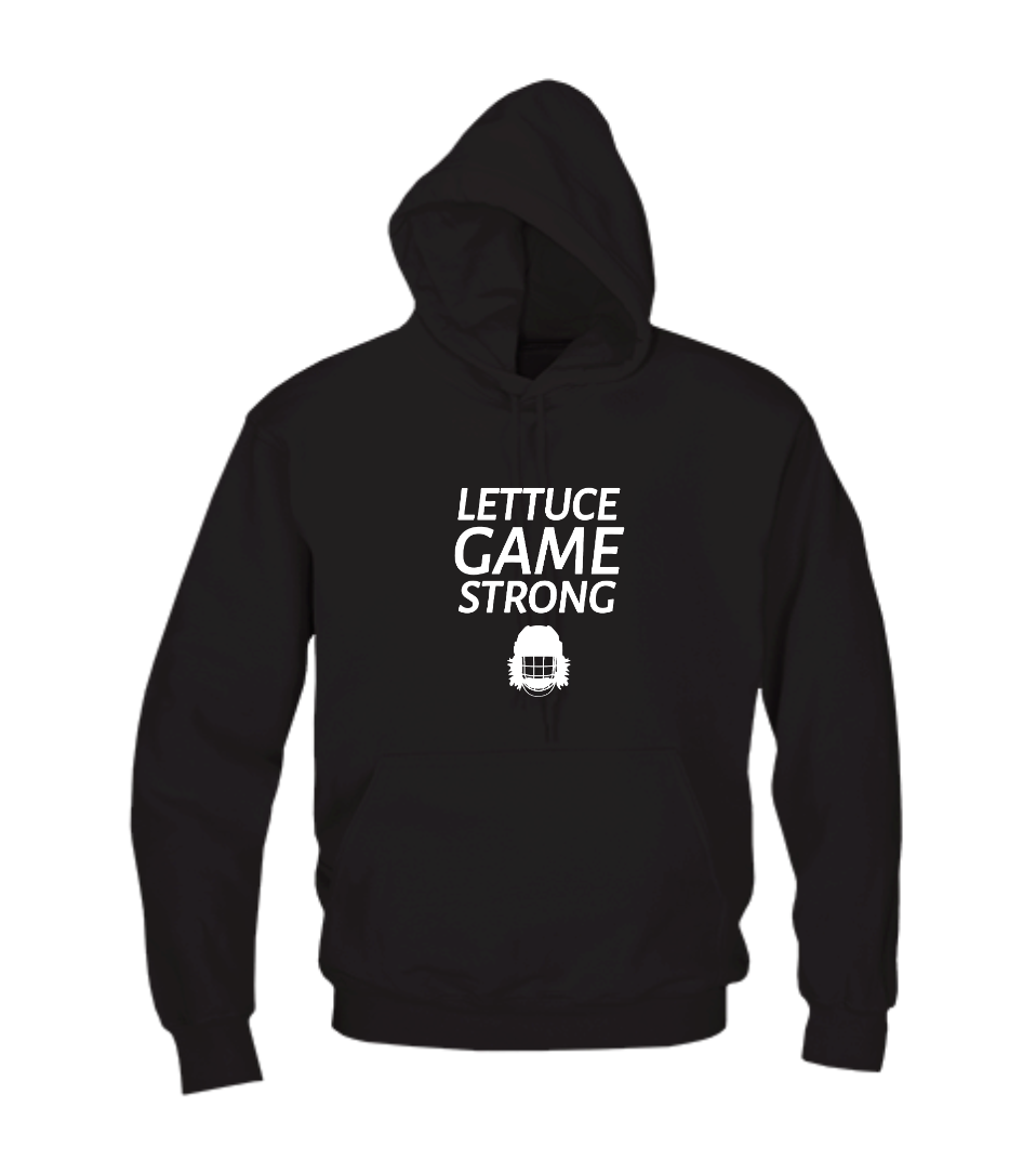 Lettuce Game Strong Black Adult Hoodie